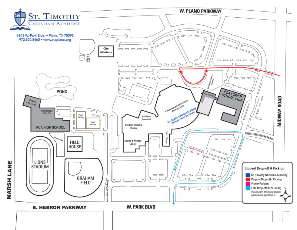 Directions | St. Timothy Christian Academy | Plano, TX